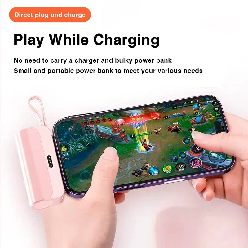 Mini Power Bank 2 IN 1 Fast Mobile Phone Charger (USB-A & USB-C Type)